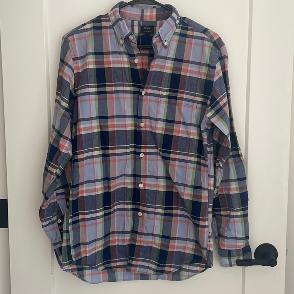 J Crew Men’s Long Sleeve Button Down - Summer Plaid S